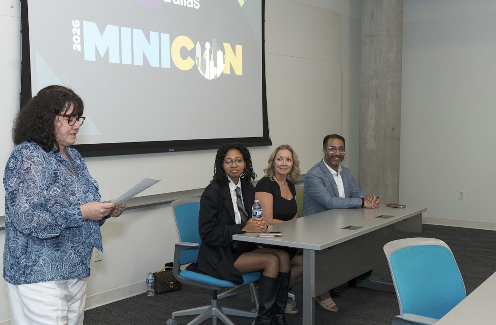 The Mini-Con 2026 industry panel being introduced at UT Dallas